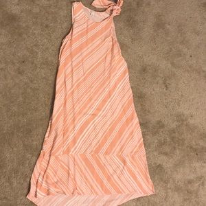 Cato dress, pink with white stripes
